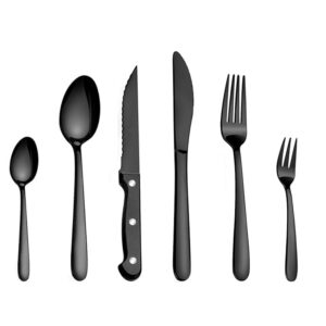 Cubertería negra lisa