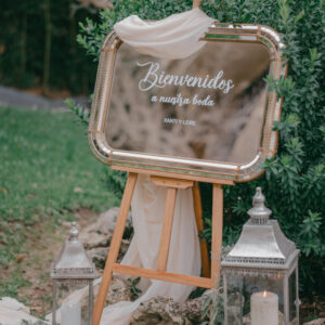 Espejo rectangular marco plateado y dorado