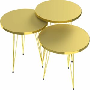 Set tres mesas doradas