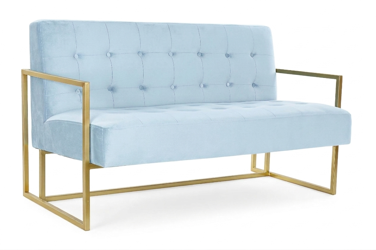 Sofá doble azul claro
