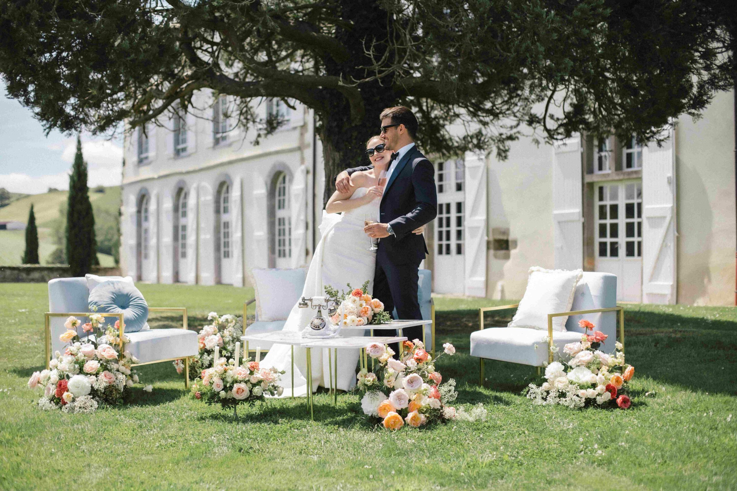 Sofá doble azul claro - Imagen 2