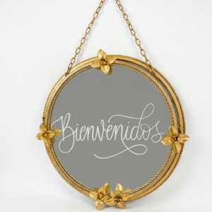 Espejo redondo bienvenidos