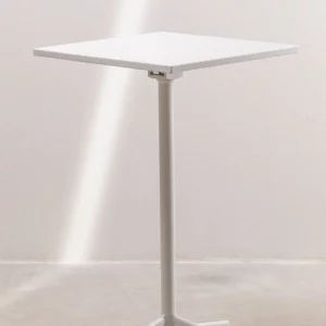 Mesa de cóctel alta blanca