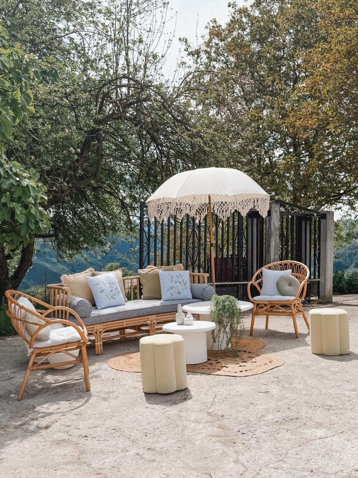 Sombrilla de flecos manila - Imagen 2